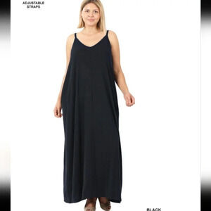 Plus- black maxi dress